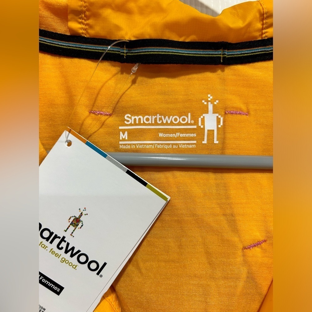 Smartwool Women's Medium Merino Sport Ultralite Hoodie Jacket Yellow Orange NWT - Picture 6 of 7